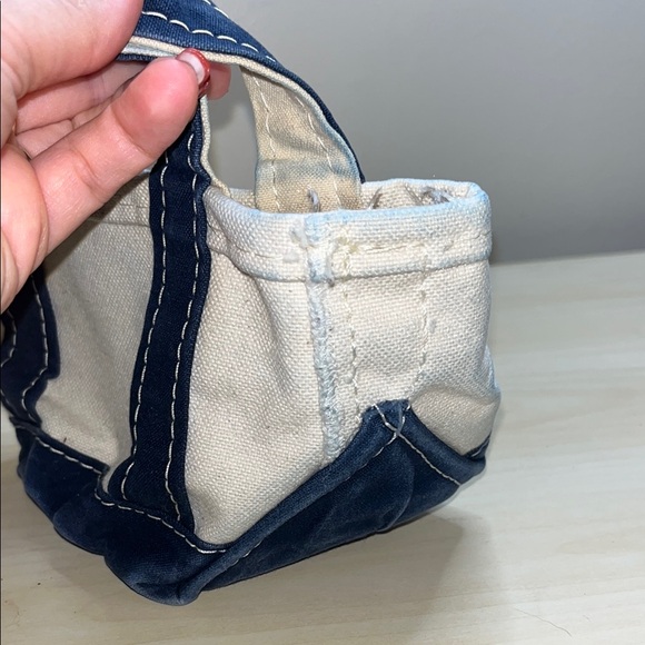 L.L. Bean Canvas Boat and Tote Mini Blue/white - Picture 5 of 8